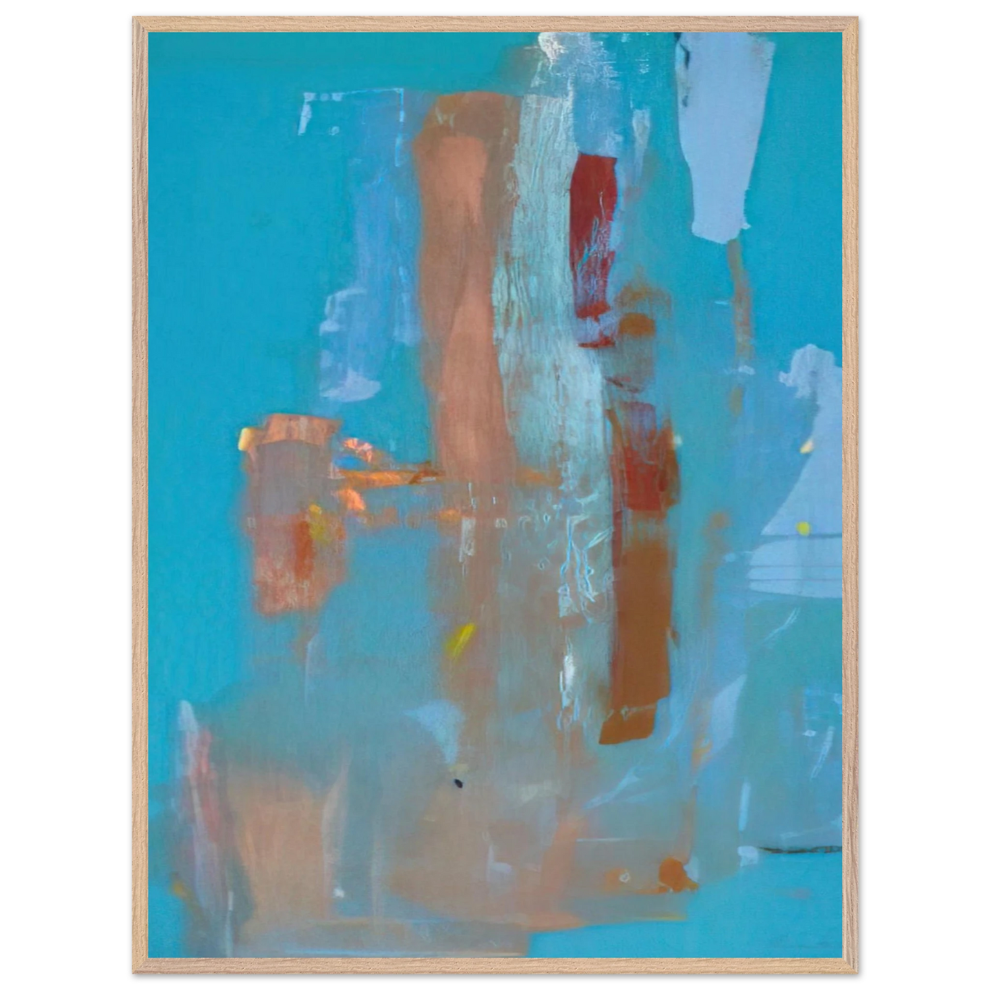 Helen Frankenthaler - In on Blue - 1976 Wall art - 60x80 cm / 24x32 inches - Premium Wooden Framed Poster With Fine Art Paper-canvas - Wood frame