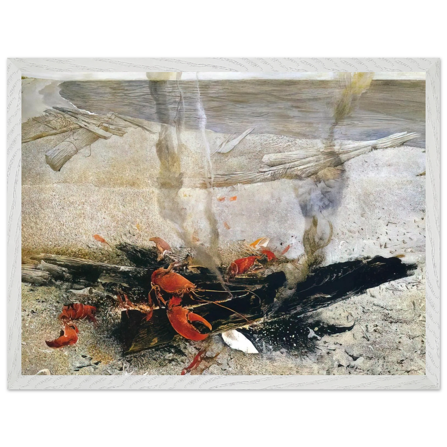 Andrew Wyeth - EMBERS 2000 Wall Art - 30x40 cm / 12x16 inches - Premium Wooden Framed Poster With Fine Art Paper-canvas - Wood frame