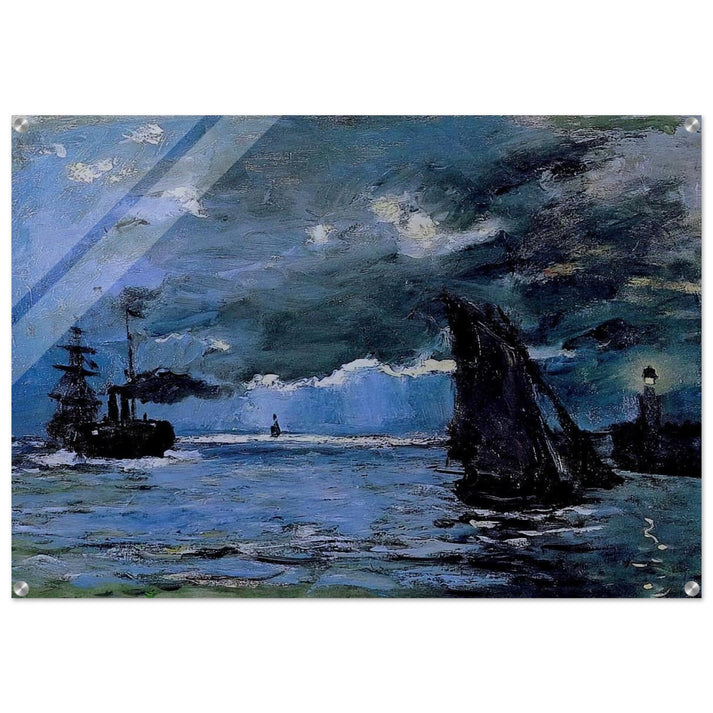 Seascape, Night Effect - claude monet Acrylic Print - 70x100 cm / 28x40″ inches