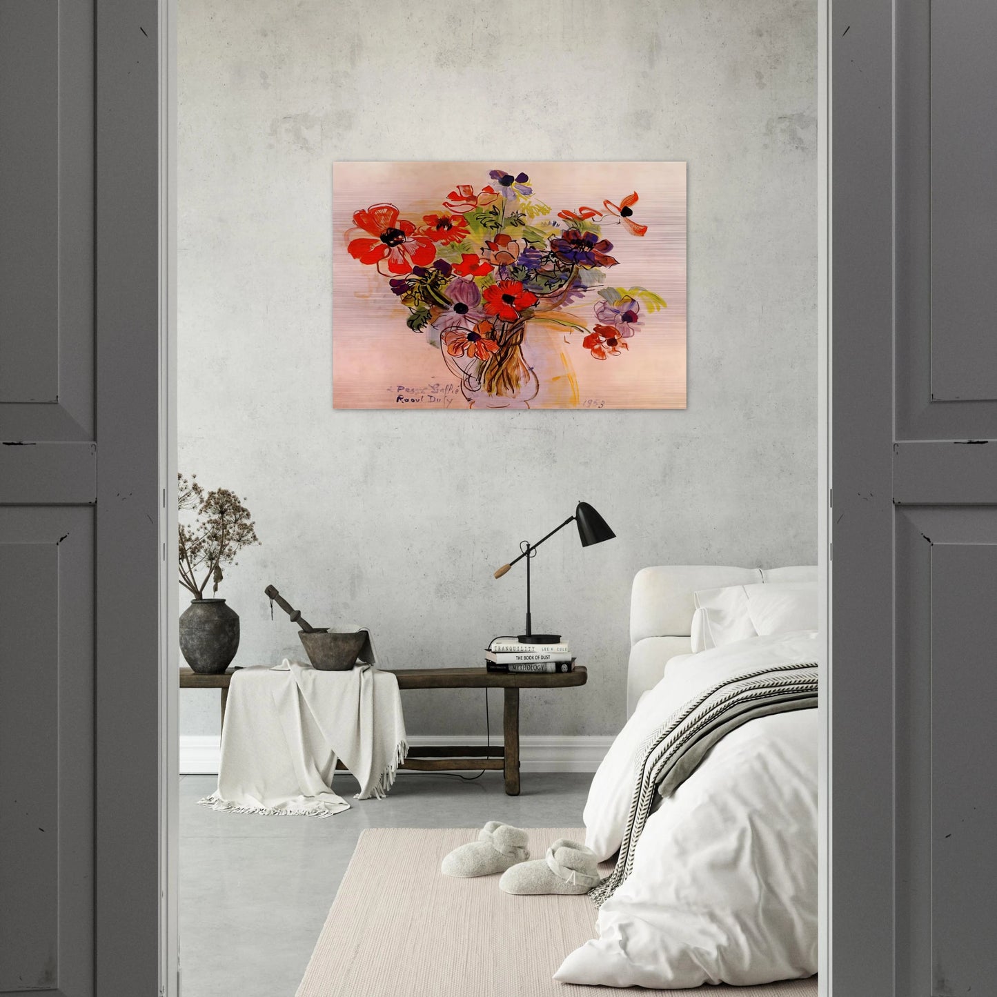 ANEMONES 1953 - Raoul Dufy Brushed Aluminum Print - 70x100 cm / 28x40 inches | Raoul Dufy Aluminum Print | Raoul Dufy Prints