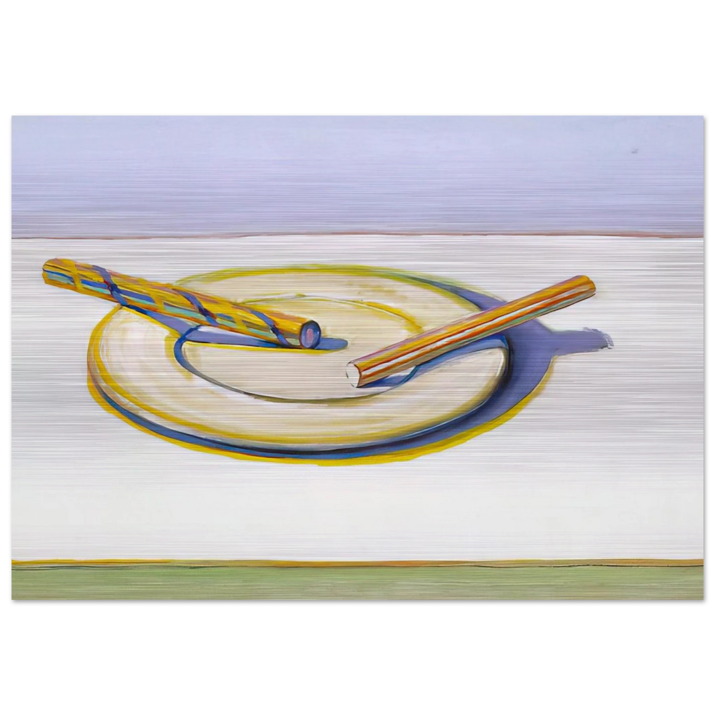 Two Candy Sticks - 2004 - Wayne Thiebaud Brushed Aluminum Print - 70x100 cm / 28x40 inches | Wayne Thiebaud Aluminum Print | Wayne Thiebaud Prints