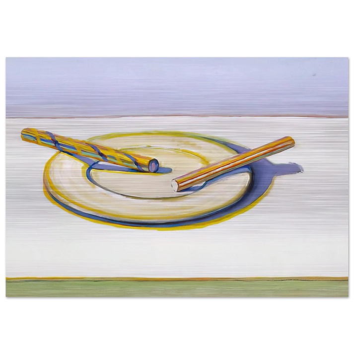 Two Candy Sticks - 2004 - Wayne Thiebaud Brushed Aluminum Print - 70x100 cm / 28x40 inches | Wayne Thiebaud Aluminum Print | Wayne Thiebaud Prints