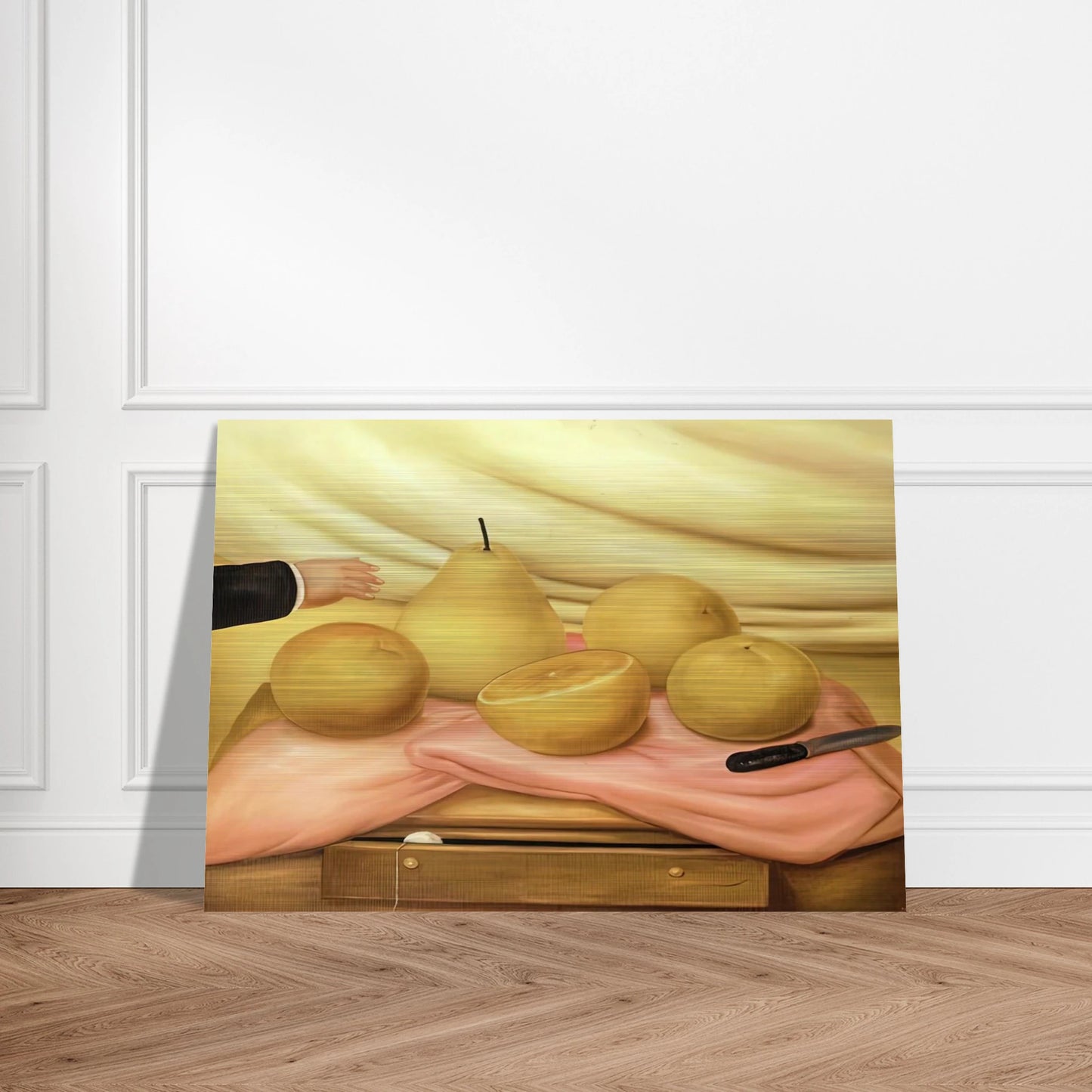STILL LIFE WITH FRUITS - Fernando Botero Brushed Aluminum Print - 70x100 cm / 28x40 inches | Fernando Botero Aluminum Print | Fernando Botero Prints