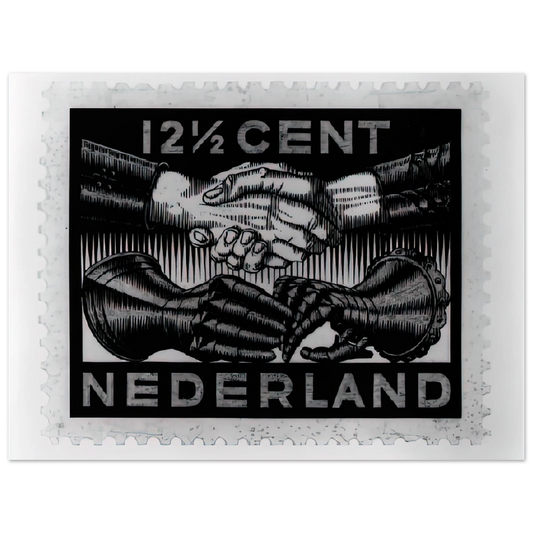 MC Escher - DESIGN FOR DUTCH PEASE POSTAGE STAMP MARCH 1932 1932 Wall Art - 21x29.7 cm / 8x12" - Fine Art Poster - -