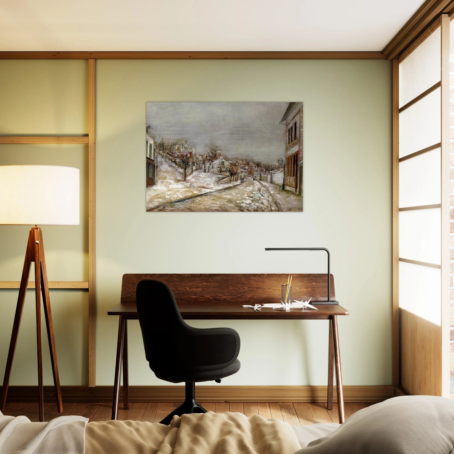 VIEW OF PONTOISE - Maurice Utrillo Brushed Aluminum Print - 70x100 cm / 28x40 inches | Maurice Utrillo Aluminum Print | Maurice Utrillo Prints