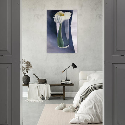 Calla Lily in Tall Glass - Georgia O'Keeffe Brushed Aluminum Print - 70x100 cm / 28x40 inches | Georgia O'Keeffe Aluminum Print | Georgia O'Keeffe Prints