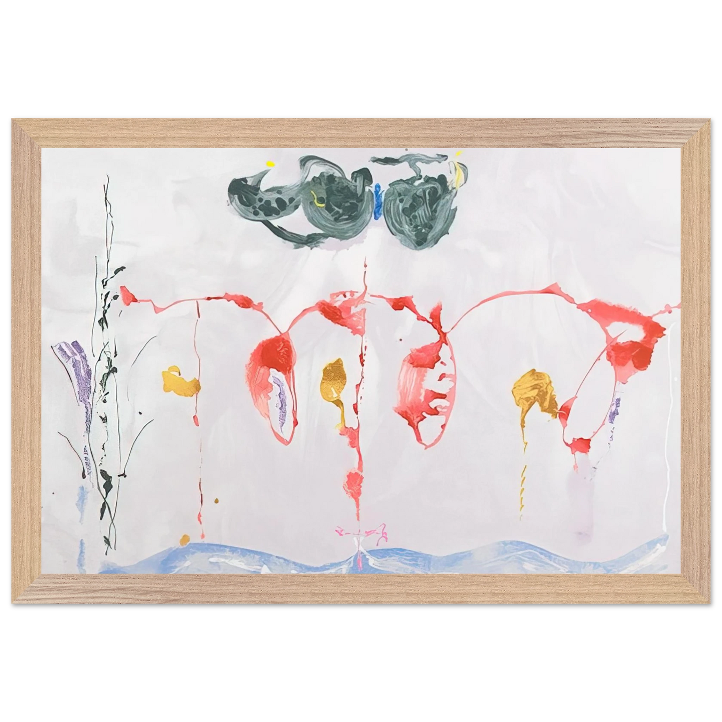 Helen Frankenthaler - Aerie - 2009 Wall art - 21x29.7 cm / 8x12" - Premium Wooden Framed Poster With Fine Art Paper-canvas - White frame