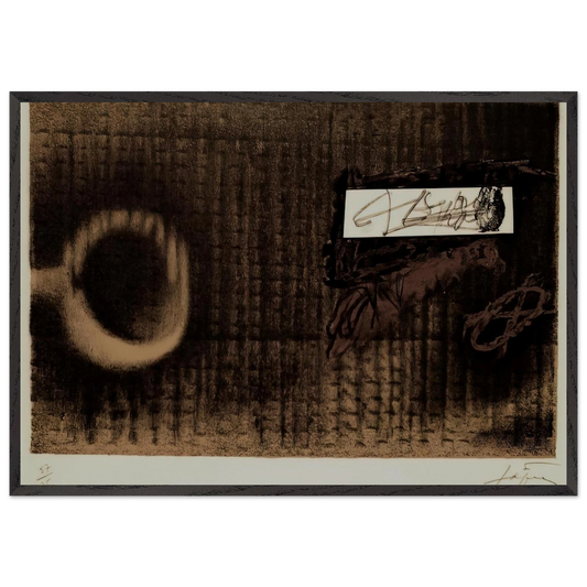 ETIQUETTE 1979 - Antoni Tapies 70x100 cm / 28x40 inches Framed Art Print – Black Wooden Frame