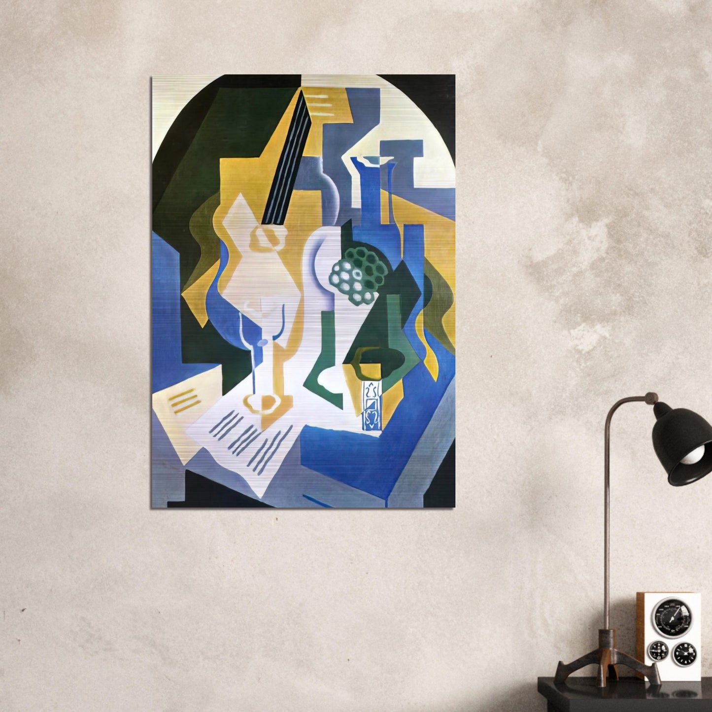 STILL LIFE WITH FRUIT BOWL AND MANDOLIN 1919 - Juan Gris Brushed Aluminum Print - 70x100 cm / 28x40 inches | Juan Gris Aluminum Print | Juan Gris Prints