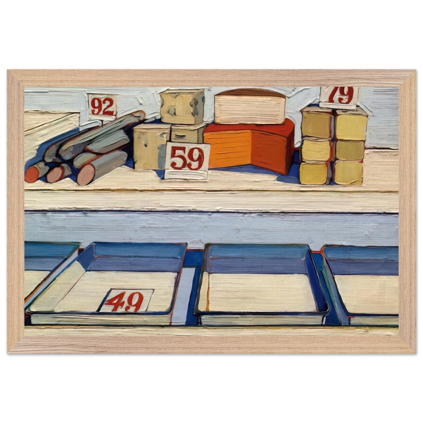 Wayne Thiebaud - Delicatessen Counter - 1962 Wall Art - 30x40 cm / 12x16 inches - Fine Art Poster-canvas - -