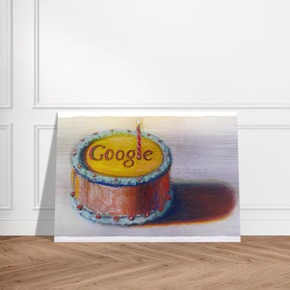 Google - 12th Birthday Cake Doodle - 2010 - Wayne Thiebaud Brushed Aluminum Print - 70x100 cm / 28x40 inches | Wayne Thiebaud Aluminum Print | Wayne Thiebaud Prints