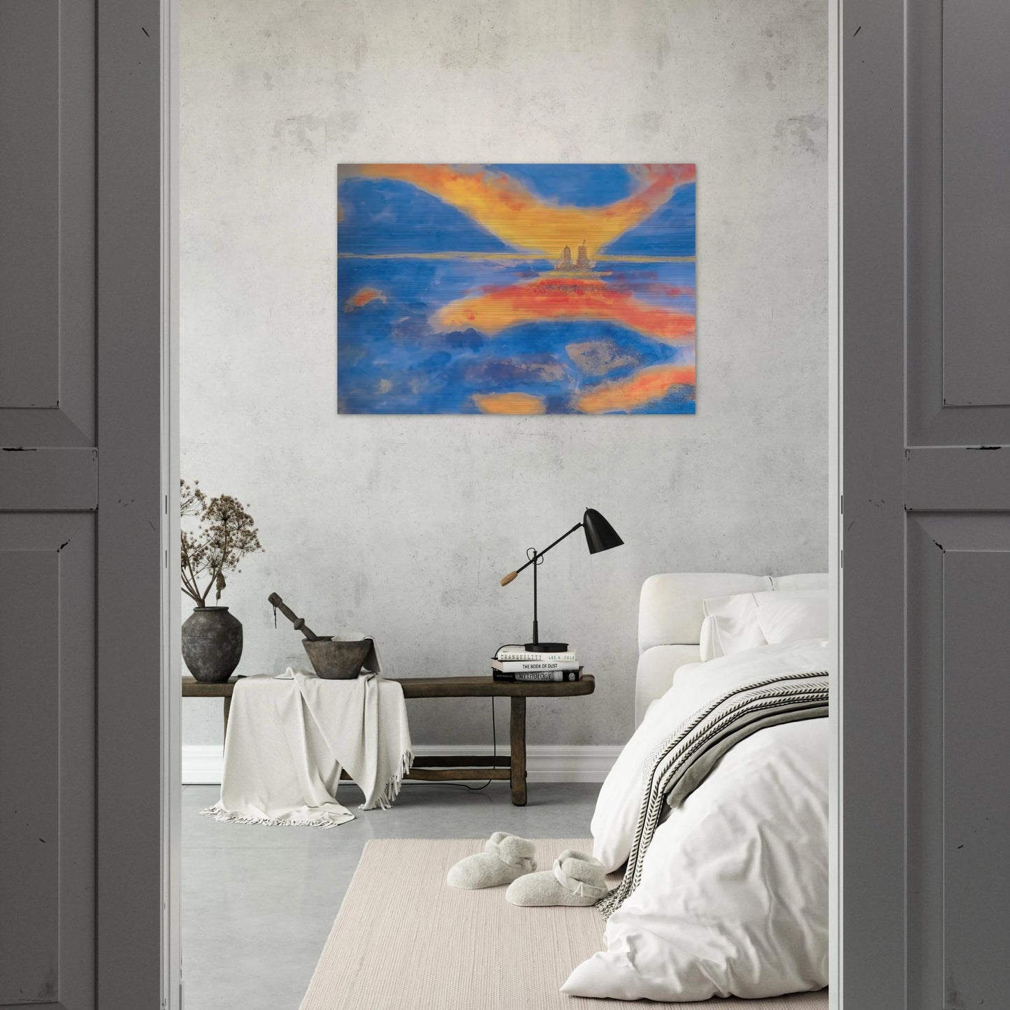 Sunrise at the sea - Emil Nolde Brushed Aluminum Print - 70x100 cm / 28x40 inches | Emil Nolde Aluminum Print | Emil Nolde Prints