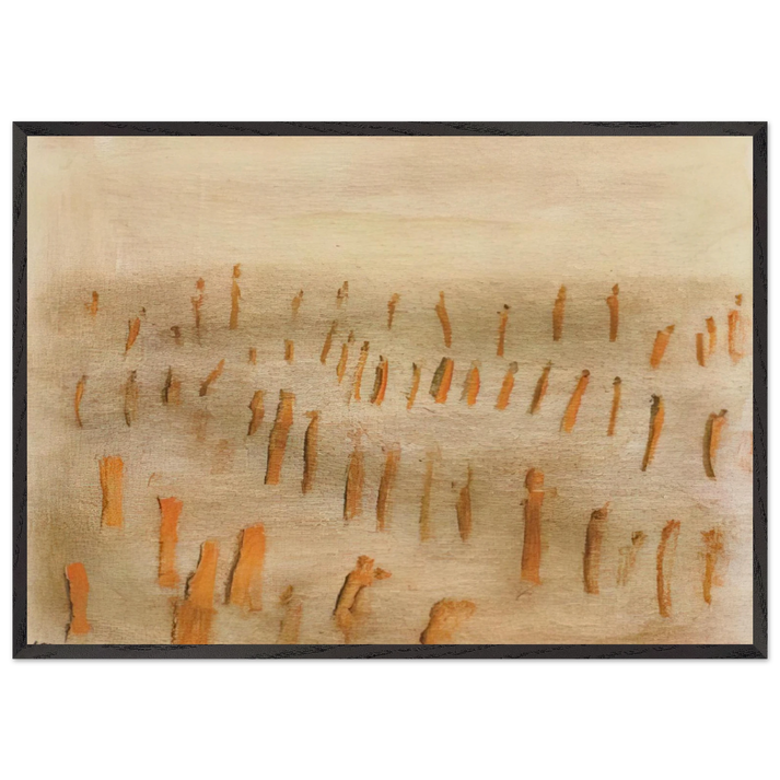 Untitled - Art Informel Expressionism - Henri Michaux 70x100 cm / 28x40 inches Framed Art Print – Black Wooden Frame