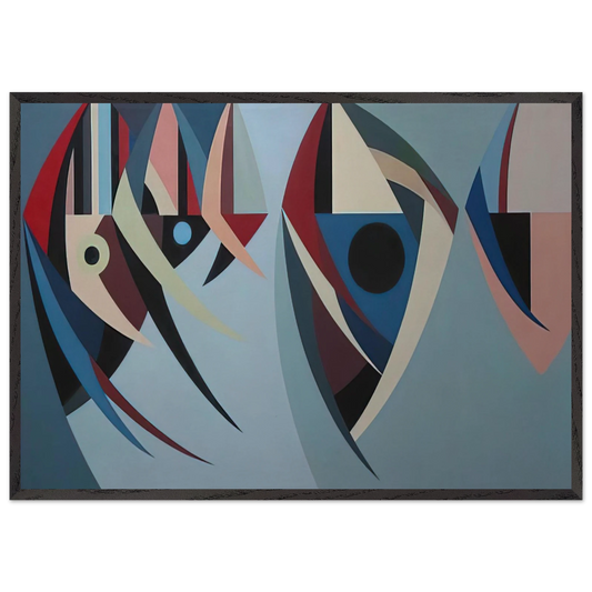 Untitled - 1956 N3 - Karl Benjamin 70x100 cm / 28x40 inches Framed Art Print – Black Wooden Frame