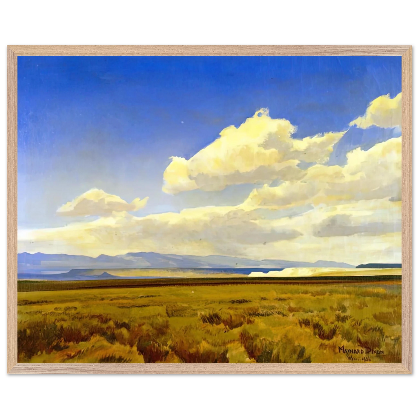 Maynard Dixon - WIND OF WYOMING 1936 Wall art - 60x80 cm / 24x32 inches - Premium Wooden Framed Poster With Fine Art Paper-canvas - Black frame