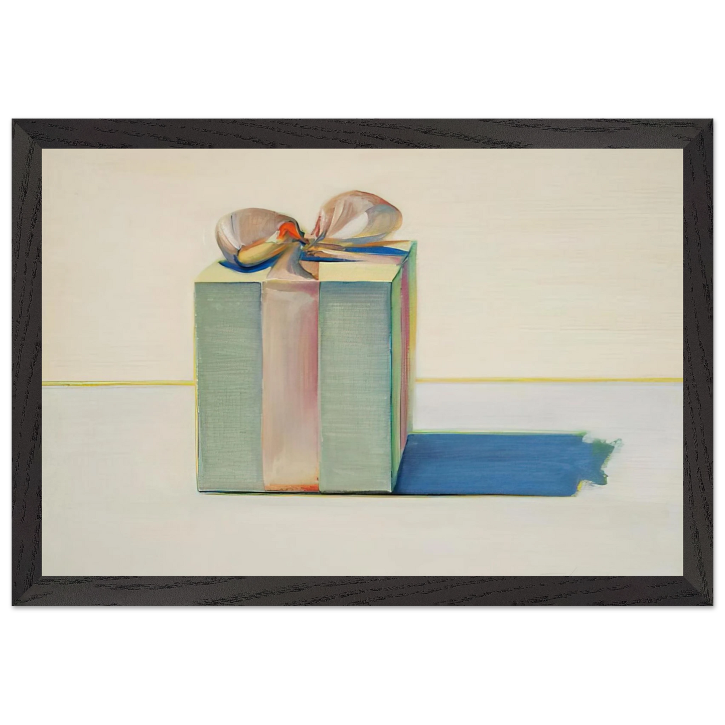 Wayne Thiebaud - Gift Box - 1971 Wall Art - 60x80 cm / 24x32 inches - Premium Wooden Framed Poster With Fine Art Paper-canvas - White frame