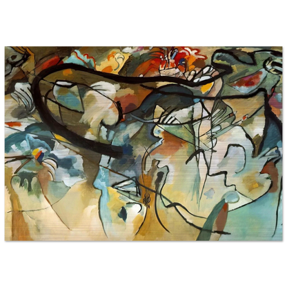 COMPOSITION V 1911 - Wassily Kandinsky Brushed Aluminum Print - 70x100 cm / 28x40 inches | Wassily Kandinsky Aluminum Print | Wassily Kandinsky Prints