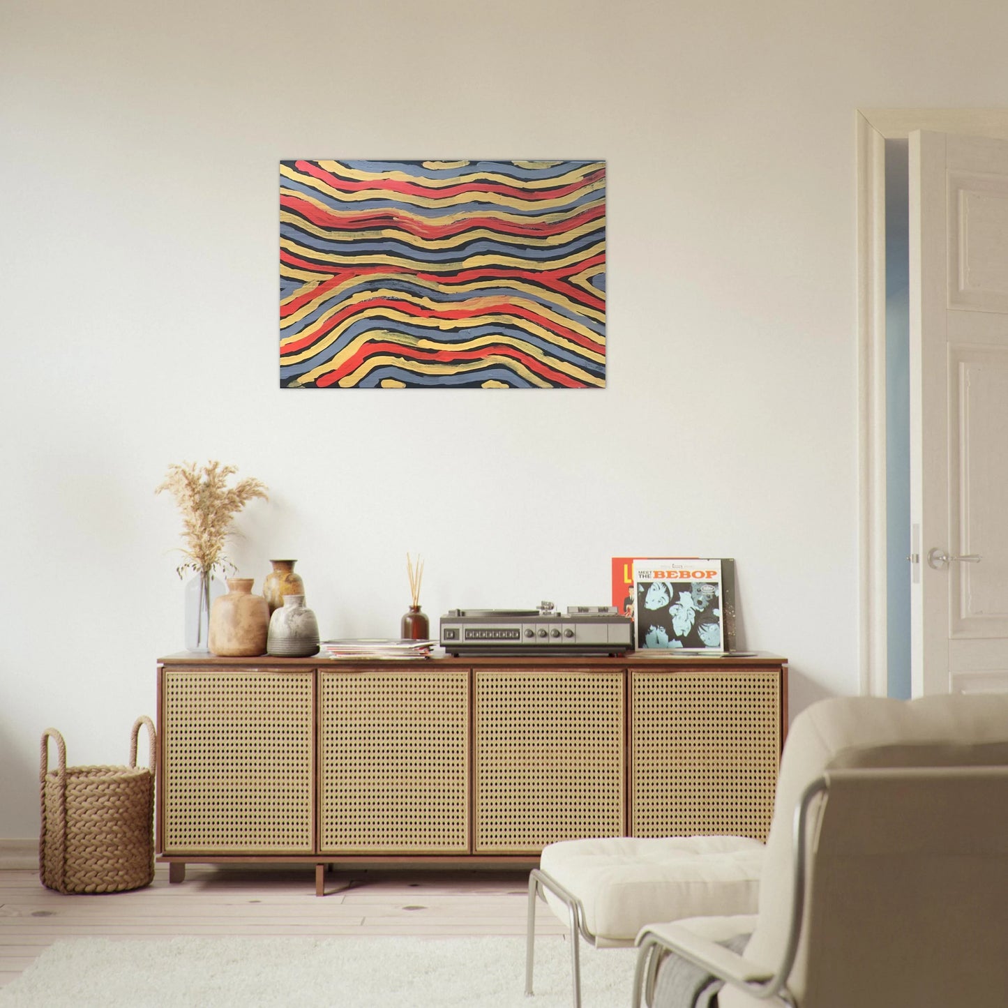 Worm Dreaming - 1997 - Clifford Possum Tjapaltjarri Brushed Aluminum Print - 70x100 cm / 28x40 inches | Clifford Possum Tjapaltjarri Aluminum Print | Clifford Possum Tjapaltjarri Prints