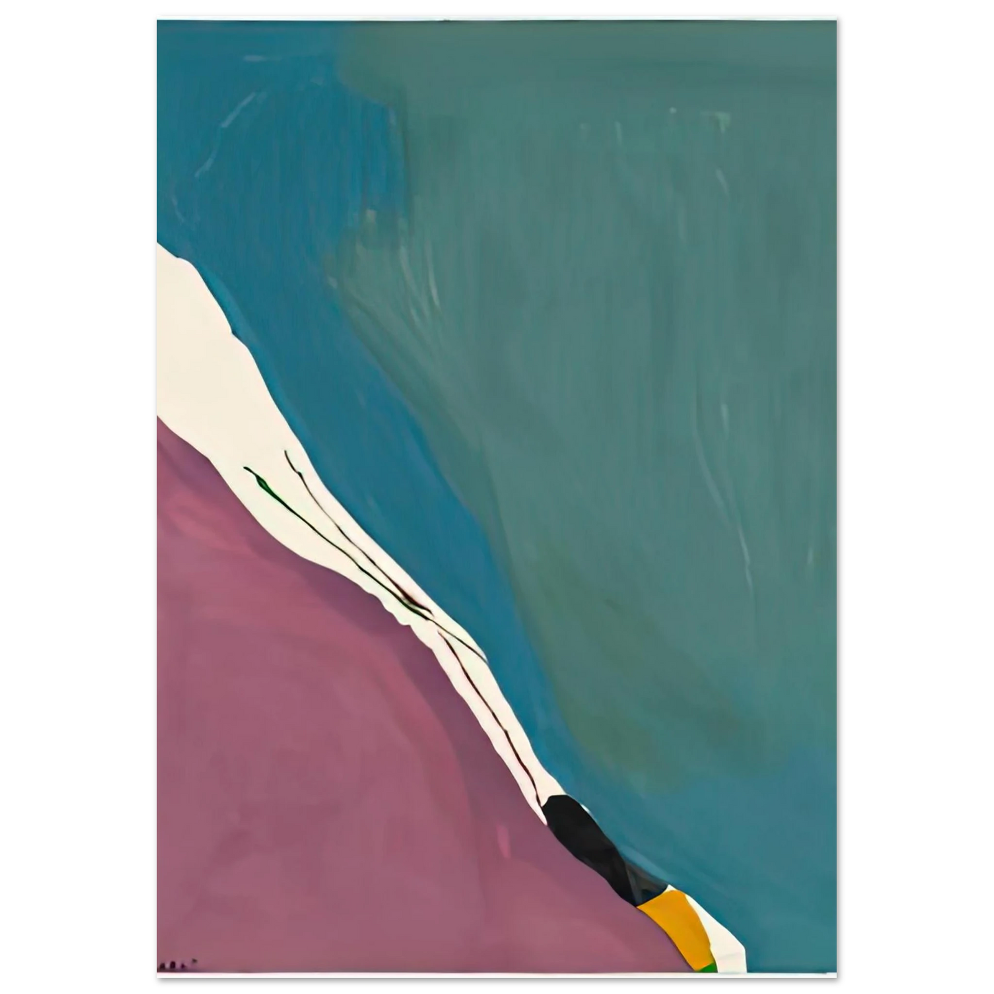 Helen Frankenthaler - Red Travels, 1971- Wall Art - 60x80 cm / 24x32 inches - Premium Wooden Framed Poster With Fine Art Paper-canvas - Black frame