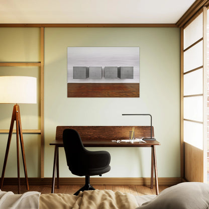 Untitled - 1988 - Donald Judd Brushed Aluminum Print - 70x100 cm / 28x40 inches | Donald Judd Aluminum Print | Donald Judd Prints