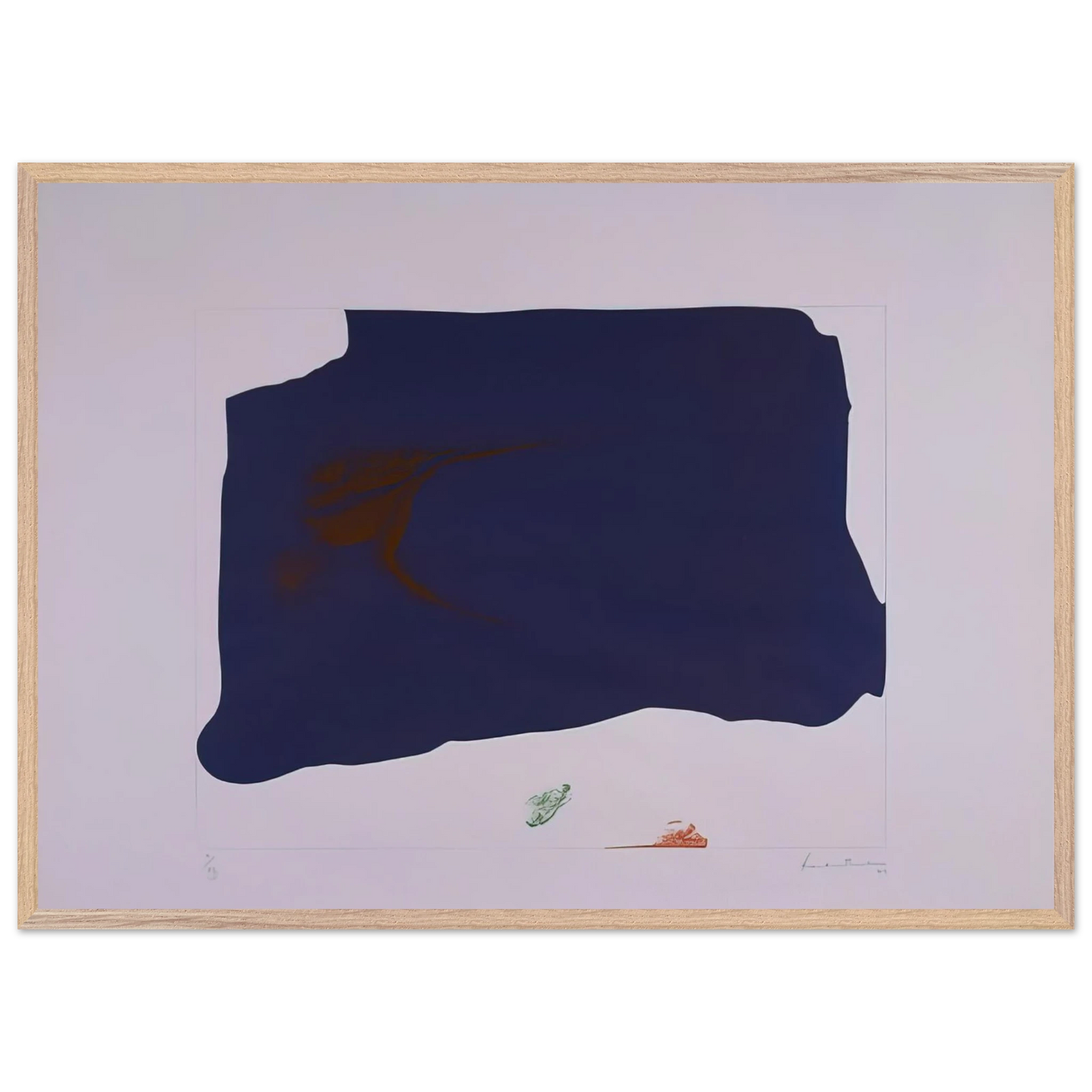 Helen Frankenthaler - Variation II on Mauve Corner - 1969 Wall art - 35x35 cm / 14x14 inches - Fine Art Poster-canvas - -