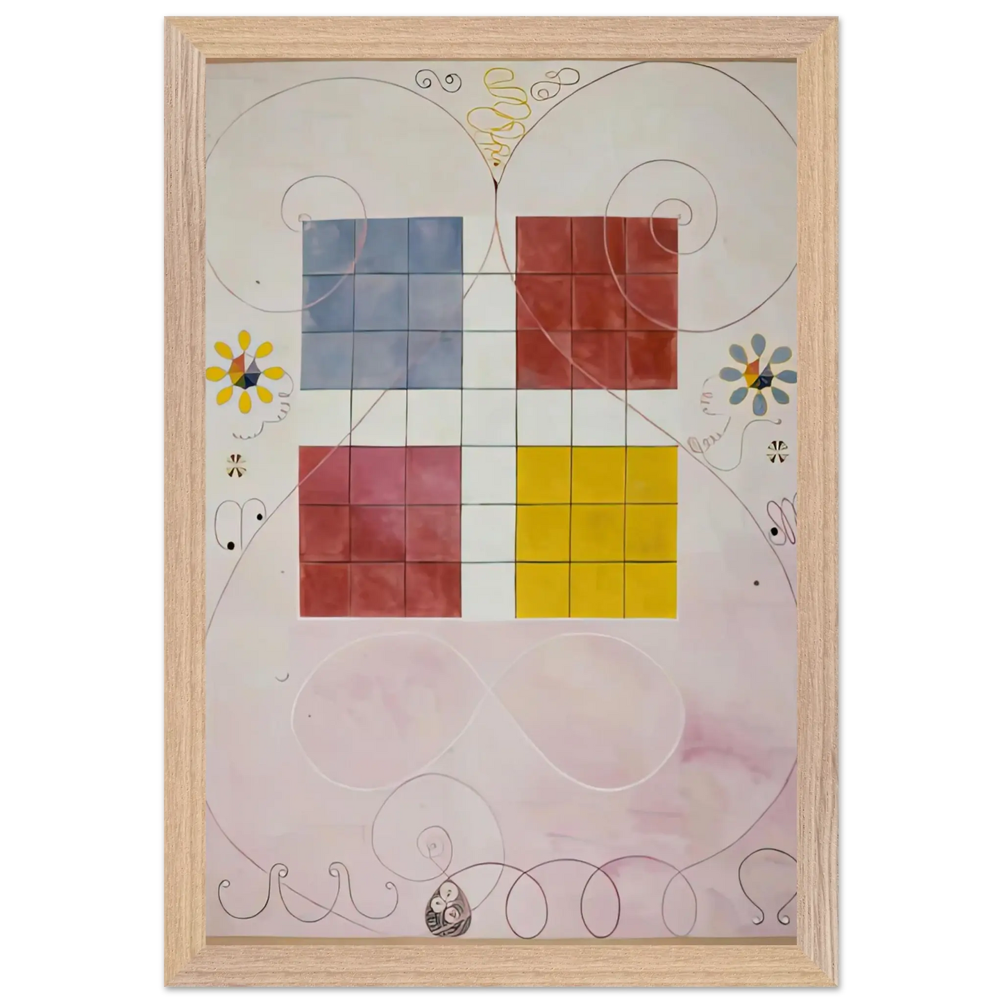Hilma af Klint - DE TIO ST RSTA N 10 ALDERDOMEN 1907 Wall art - 70x100 cm / 28x40 Inches - Premium Wooden Framed Poster With Fine Art Paper - Black frame