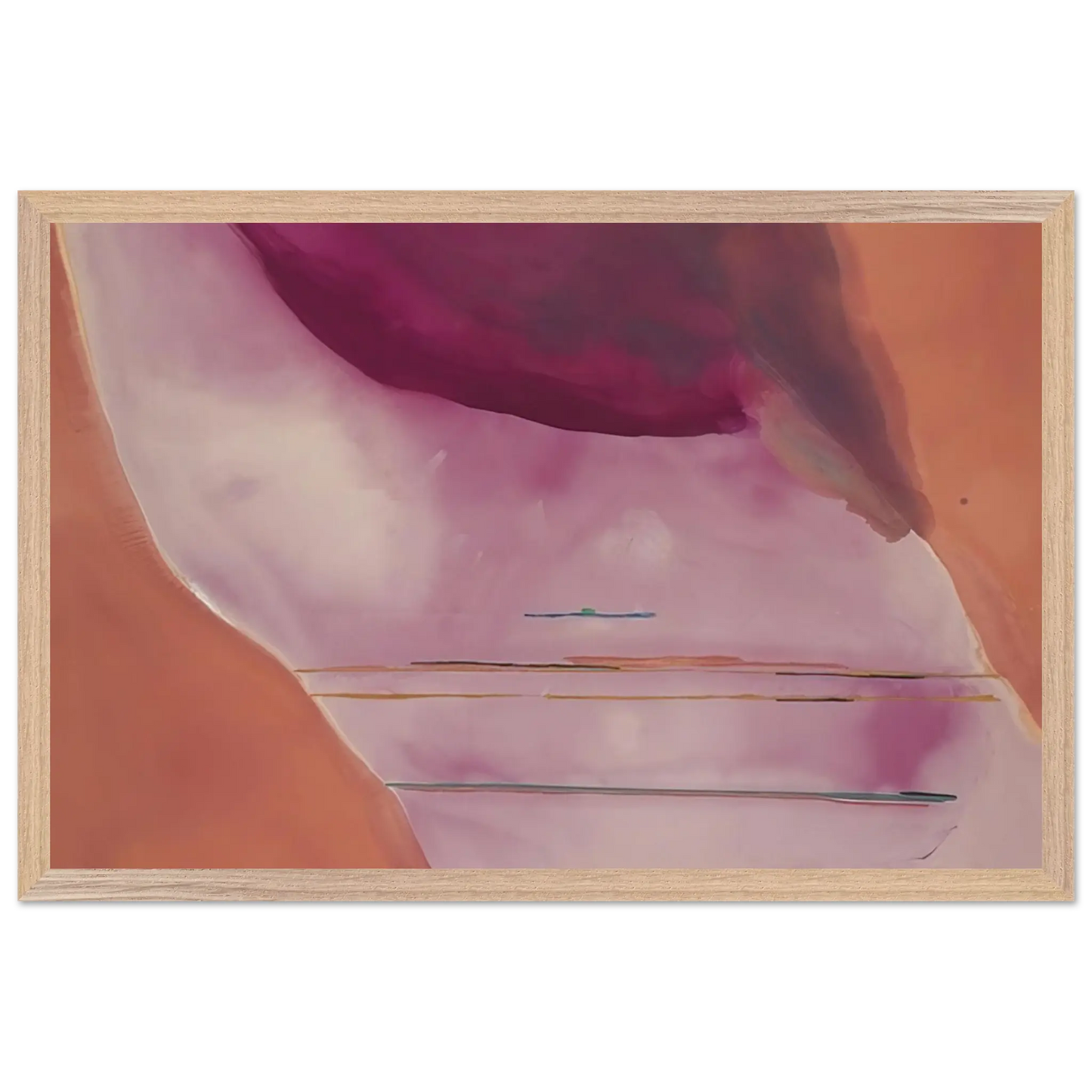 Helen Frankenthaler - Pendulum - 1972 Wall art - 28x43  cm / XL (11x17 Inches) - Premium Wooden Framed Poster With Fine Art Paper - Wood frame