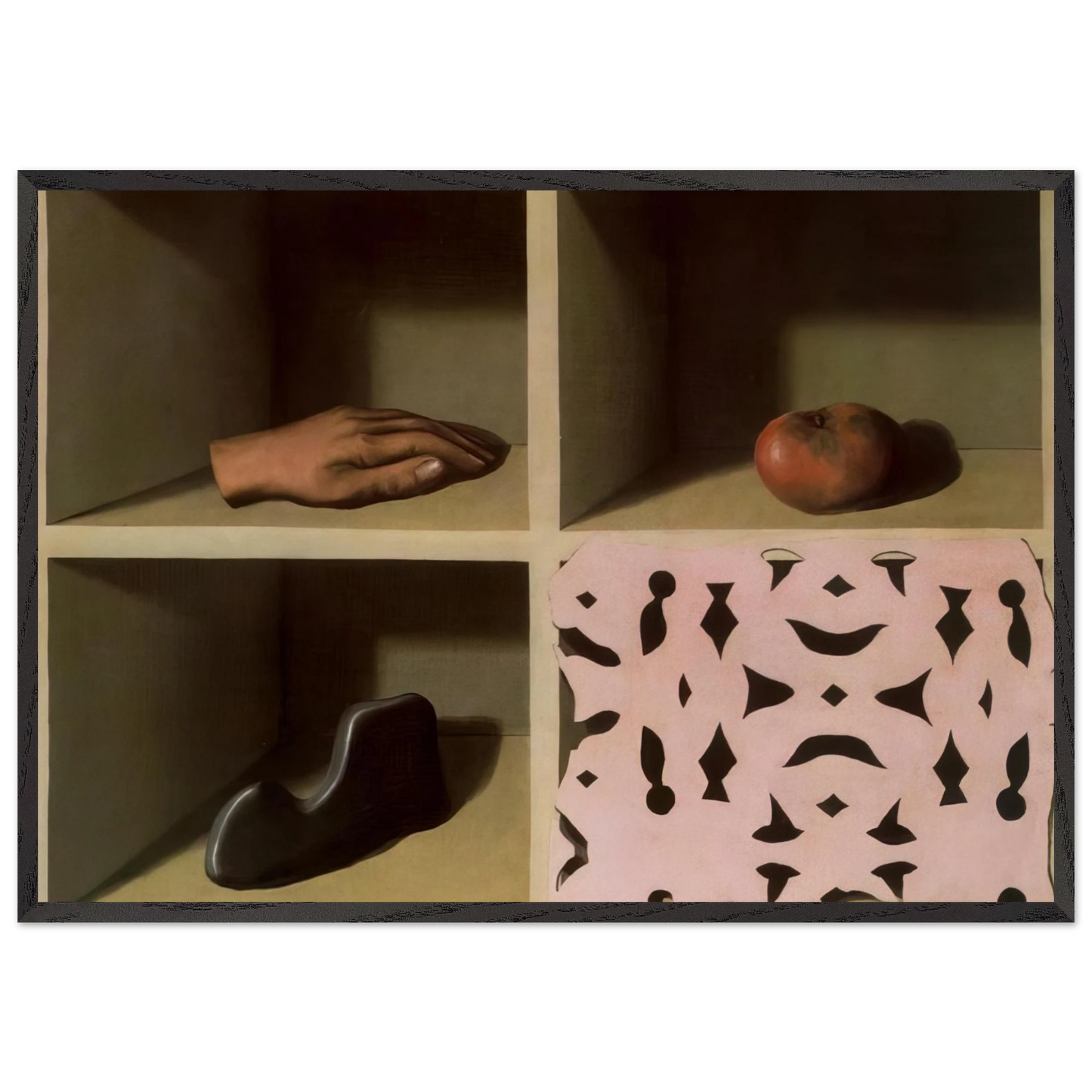 ONE NIGHT MUSEUM 1927 - Rene Magritte 70x100 cm / 28x40 inches Framed Art Print – Black Wooden Frame