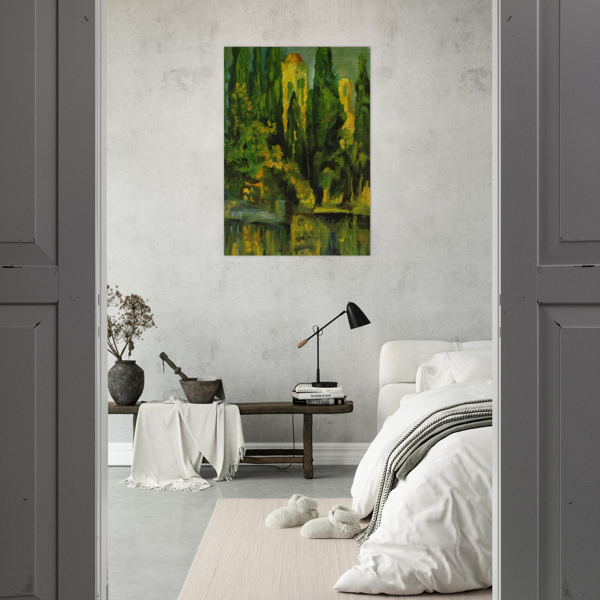 VILABERTRIN CHURCH TOWER 1919 - Salvador Dali Brushed Aluminum Print - 70x100 cm / 28x40 inches | Salvador Dali Aluminum Print | Salvador Dali Prints
