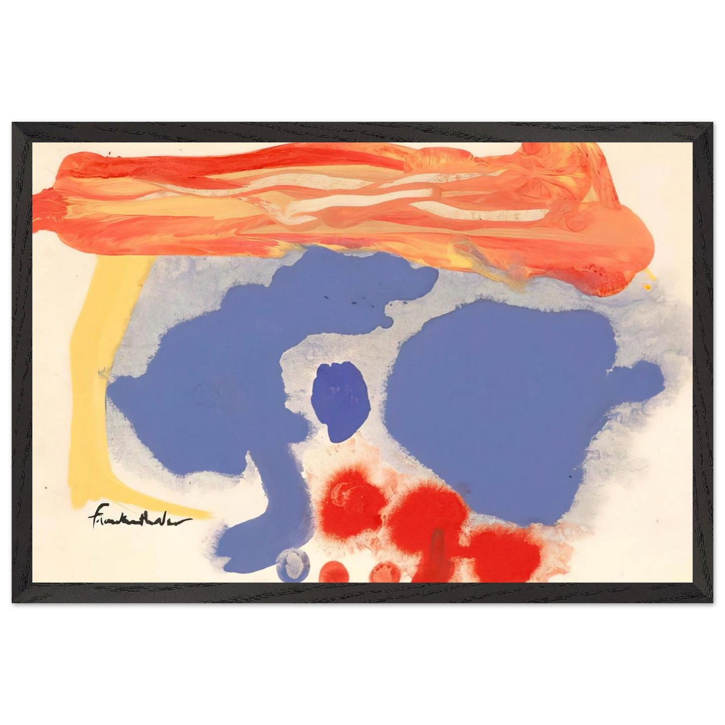 Helen Frankenthaler - Summerscene, Provincetown - 1961 Wall art - 13x18 cm / 5x7 inches - Premium Wooden Framed Poster With Fine Art Paper-canvas - Black frame