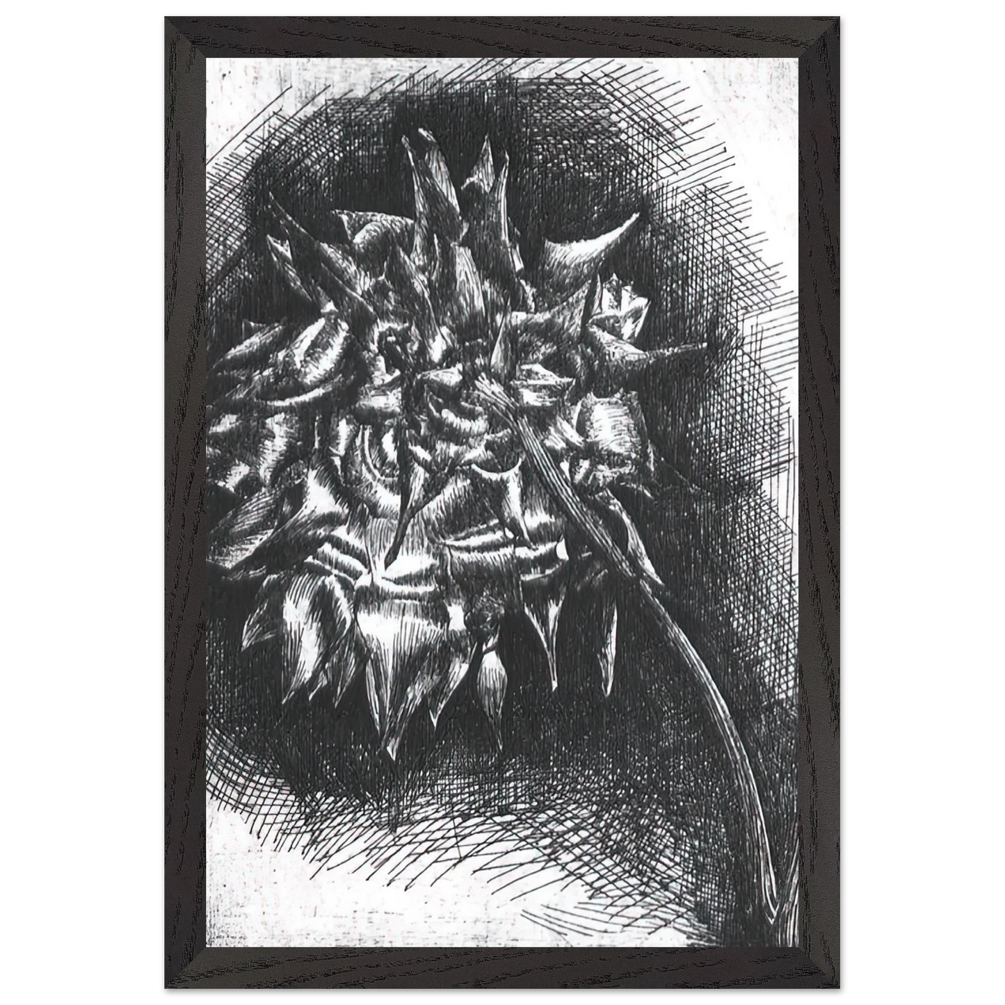 MC Escher - FLOWER Wall Art - 60x80 cm / 24x32 inches - Premium Wooden Framed Poster With Fine Art Paper - Black frame