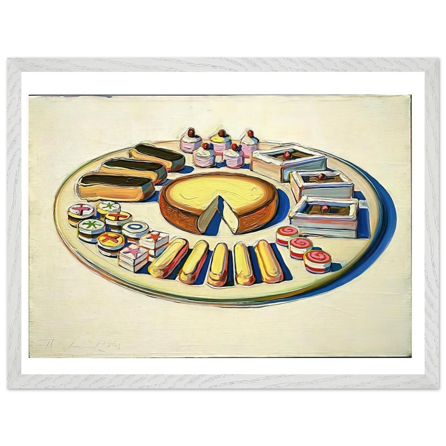 Wayne Thiebaud - French Pastries - 1963 Wall Art - 60x80 cm / 24x32 inches - Fine Art Poster-canvas - -