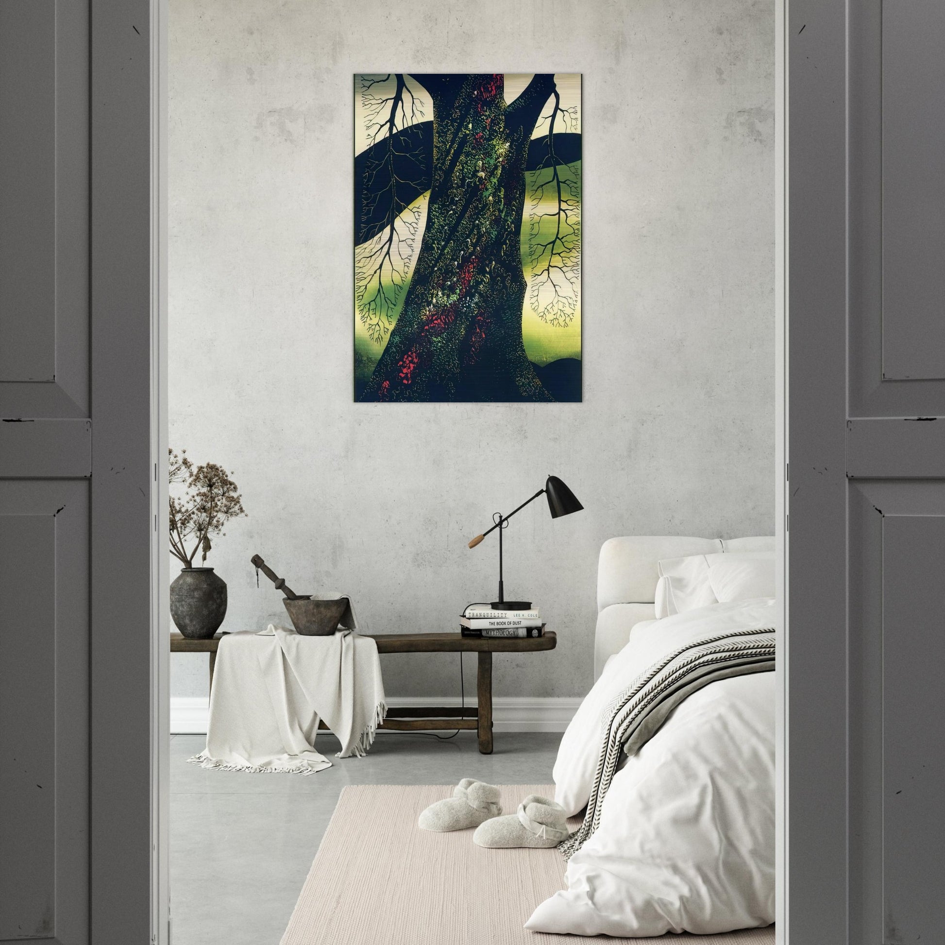 Oak Tree - Eyvind Earle Brushed Aluminum Print - 70x100 cm / 28x40 inches | Eyvind Earle Aluminum Print | Eyvind Earle Prints