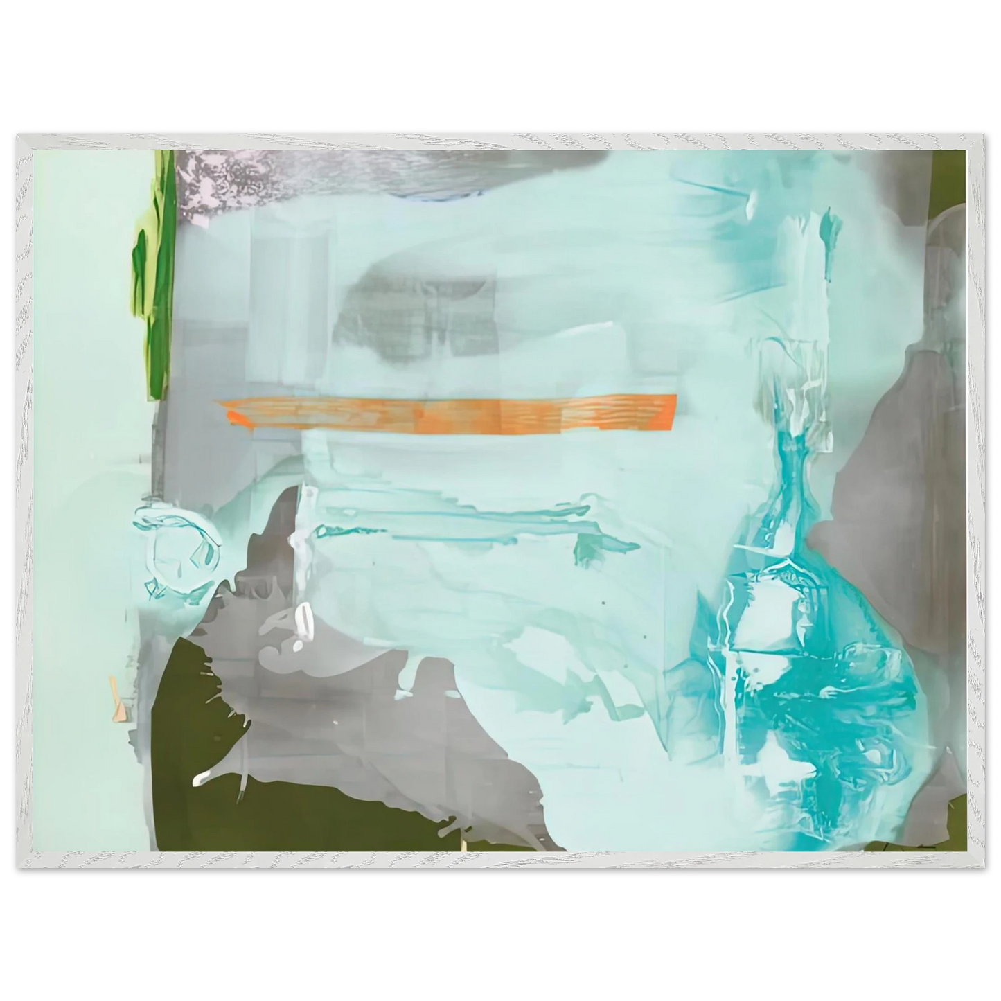 Helen Frankenthaler - Poseidon, 1990- Wall Art - 21x29.7 cm / 8x12" - Premium Wooden Framed Poster With Fine Art Paper-canvas - White frame