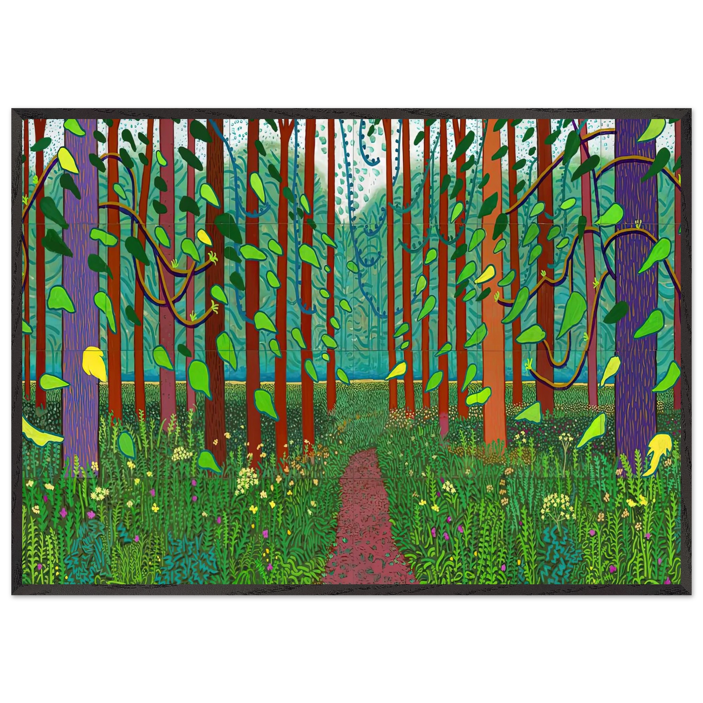 David Hockney - David Hockney Wall art - 30x45 cm / 12x18 inches - Premium Wooden Framed Poster With Fine Art Paper-canvas - White frame