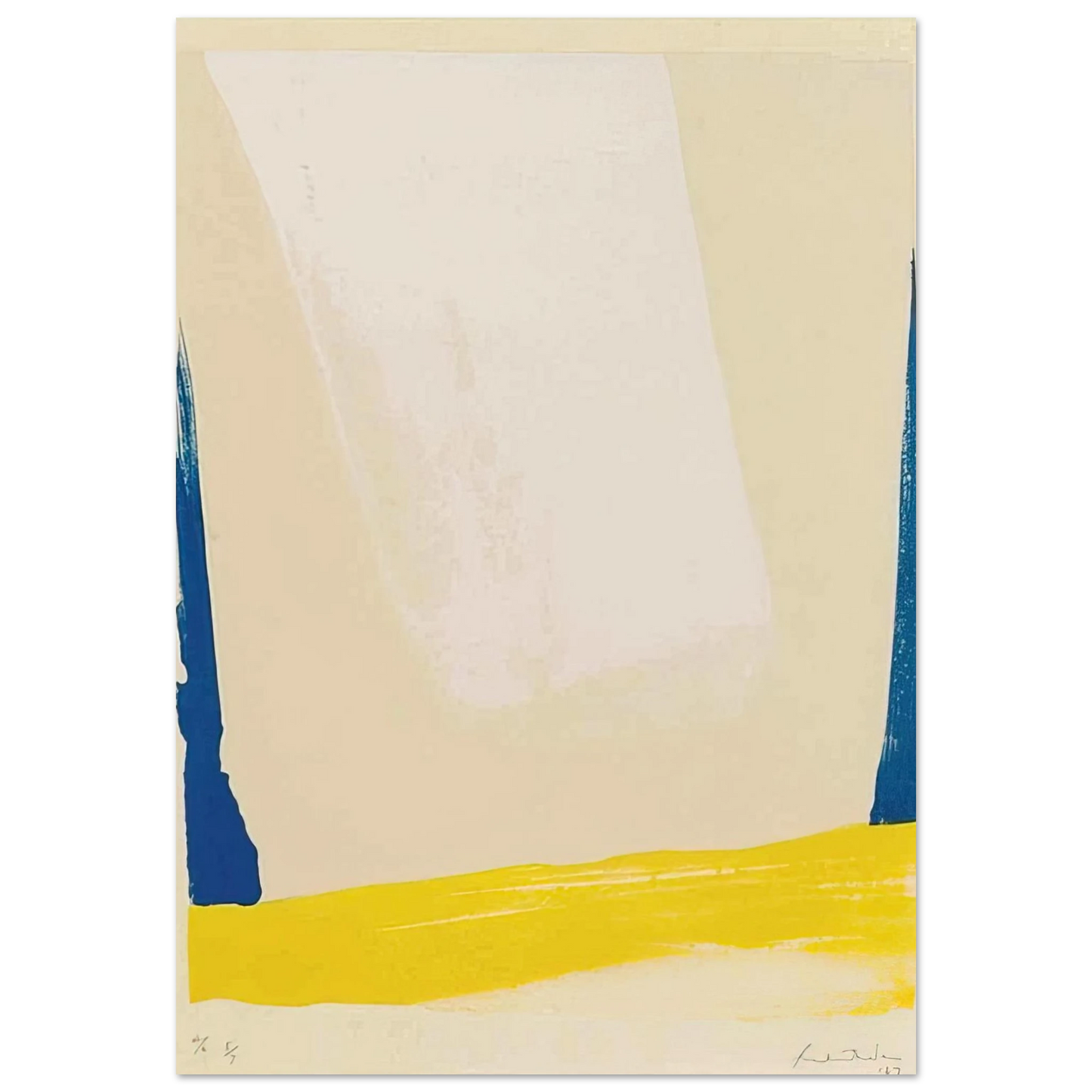 Helen Frankenthaler - White Portal - 1967 Wall art - A1 (59.4 x 84.1  cm) - Premium Wooden Framed Poster With Fine Art Paper-canvas - White frame