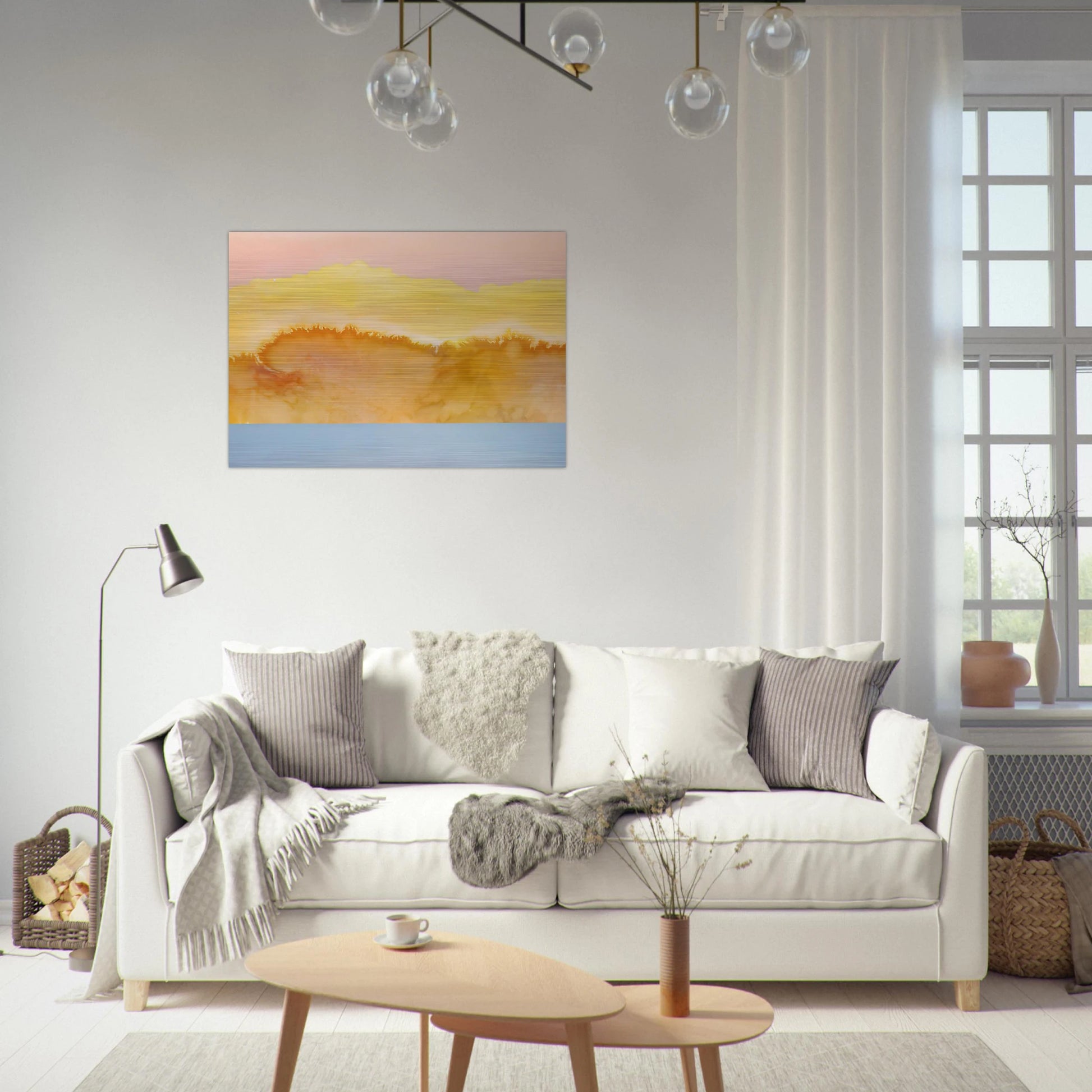 Turquoise Prairie - 1979 - Ronnie Landfield Brushed Aluminum Print - 70x100 cm / 28x40 inches | Ronnie Landfield Aluminum Print | Ronnie Landfield Prints