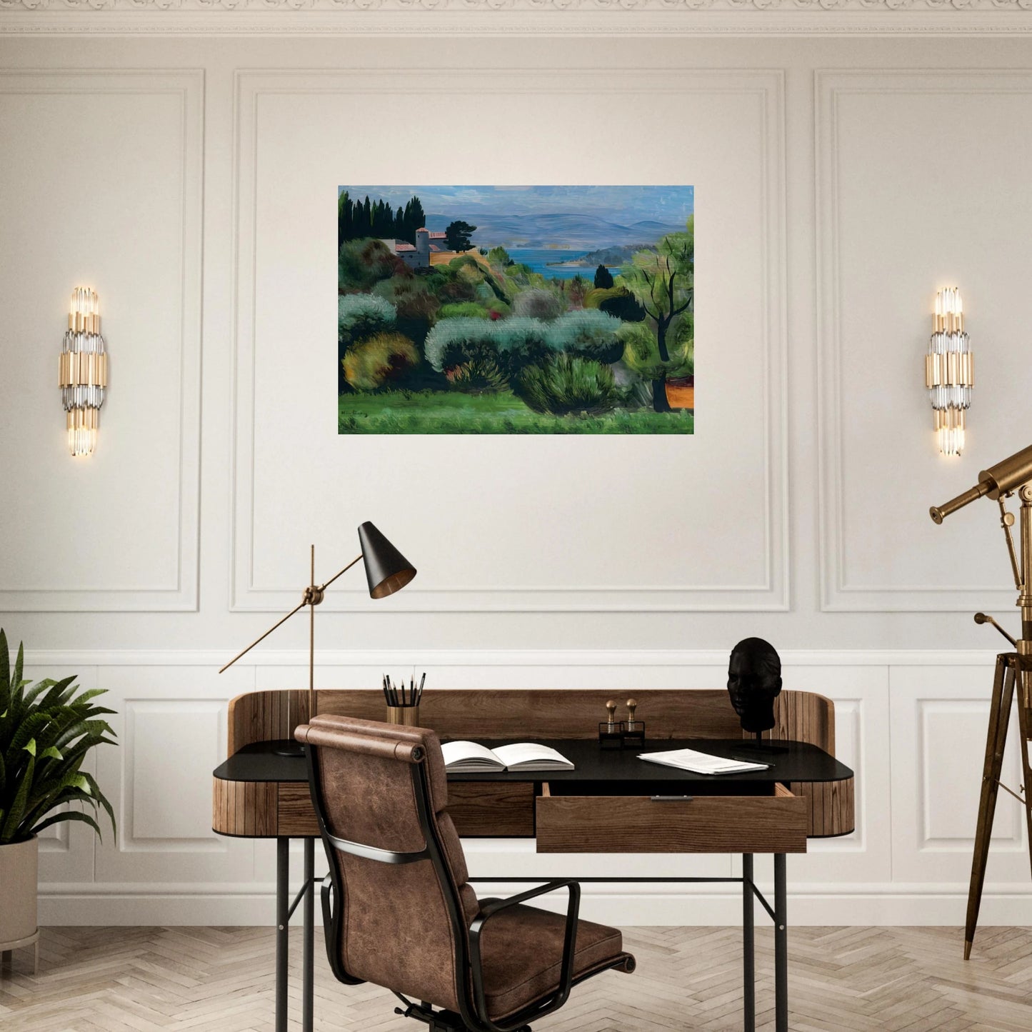 SANARY LANDSCAPE 1937 - Moise Kisling Brushed Aluminum Print - 70x100 cm / 28x40 inches | Moise Kisling Aluminum Print | Moise Kisling Prints