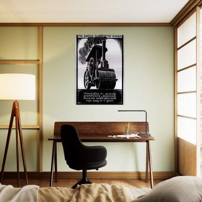 EMBLEMATA STEAMROLLER - MC Escher Brushed Aluminum Print - 70x100 cm / 28x40 inches | MC Escher Aluminum Print | MC Escher Prints