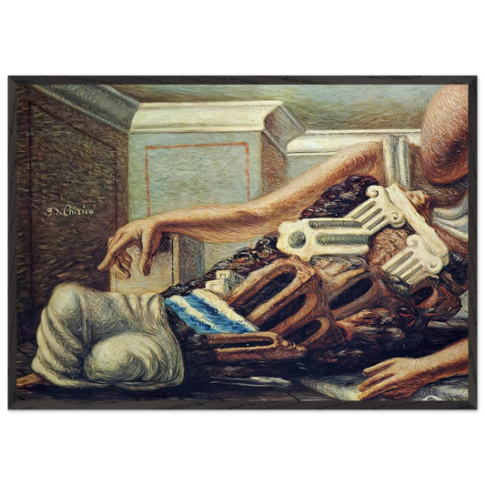 ARCHAEOLOGIST - Giorgio de Chirico 70x100 cm / 28x40 inches Framed Art Print – Black Wooden Frame