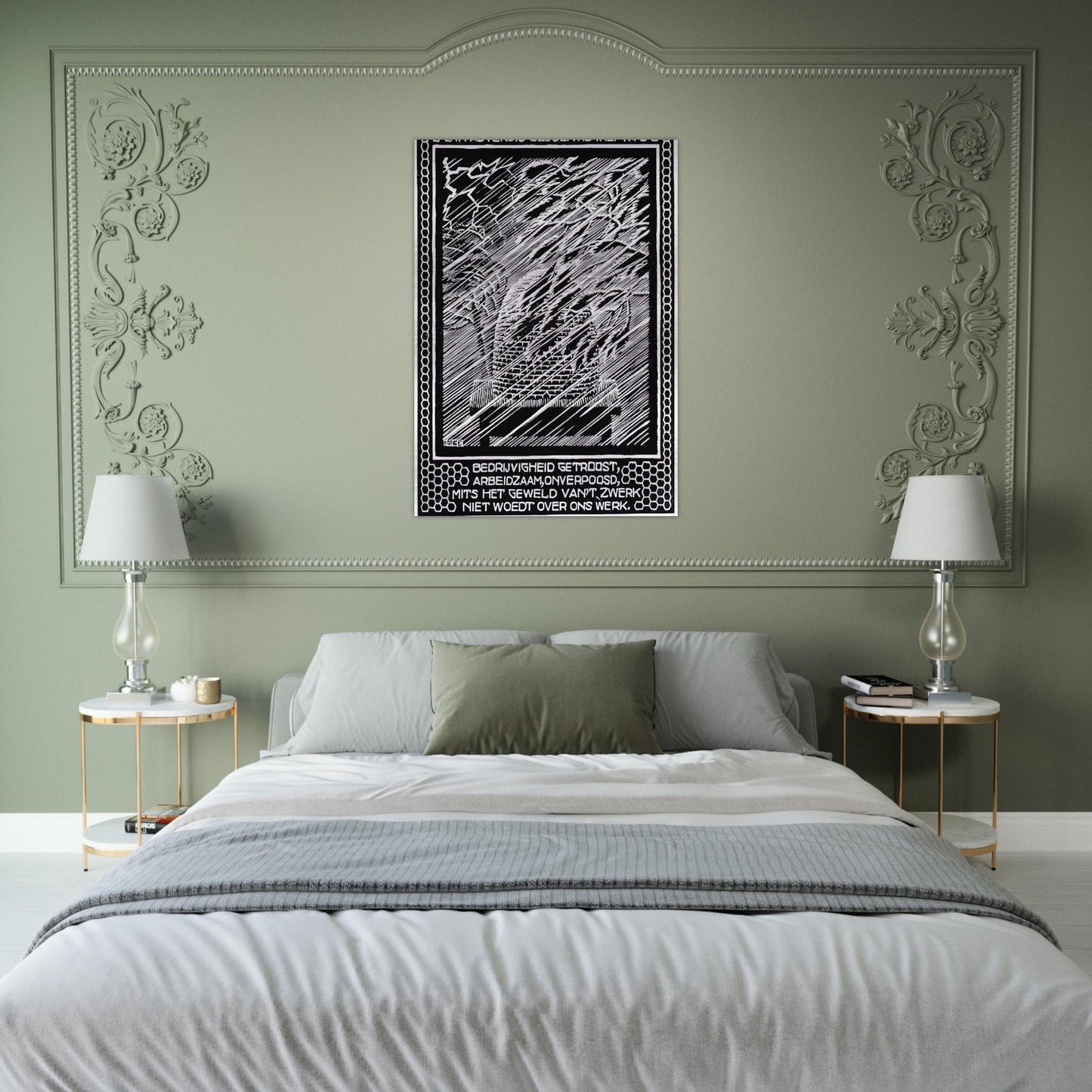 EMBLEMATA BEEHIVE - MC Escher Brushed Aluminum Print - 70x100 cm / 28x40 inches | MC Escher Aluminum Print | MC Escher Prints