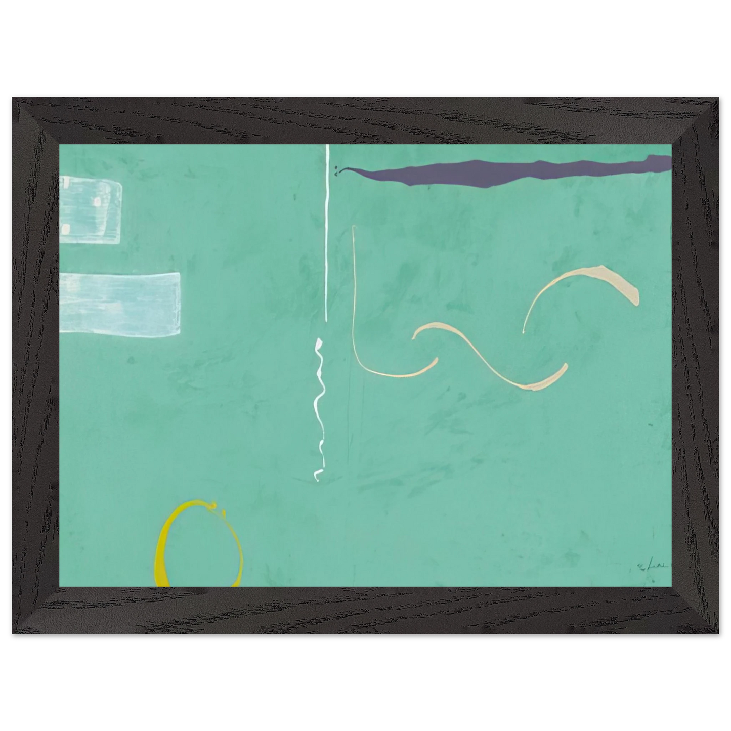 Helen Frankenthaler - Tahiti - 1989 Wall art - 15x20 cm / 6x8 inches - Premium Wooden Framed Poster With Fine Art Paper-canvas - Black frame