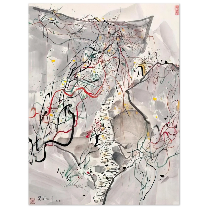 Wu Guanzhong - æ­¦å¤·å±±å¾„ - Abstract Expressionism, Ink and wash painting  75x100 cm / 30x40inches Fine Art Poster