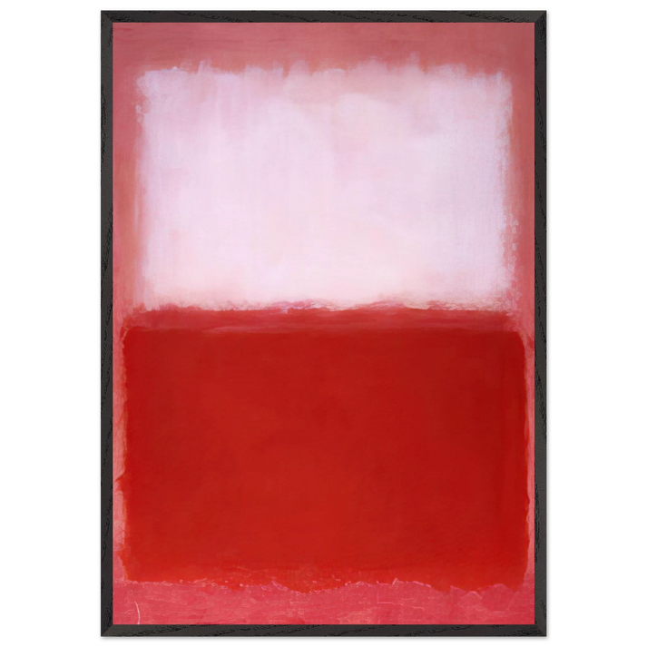 White Over Red - 1957 - Mark Rothko 70x100 cm / 28x40 inches Framed Art Print – Black Wooden Frame