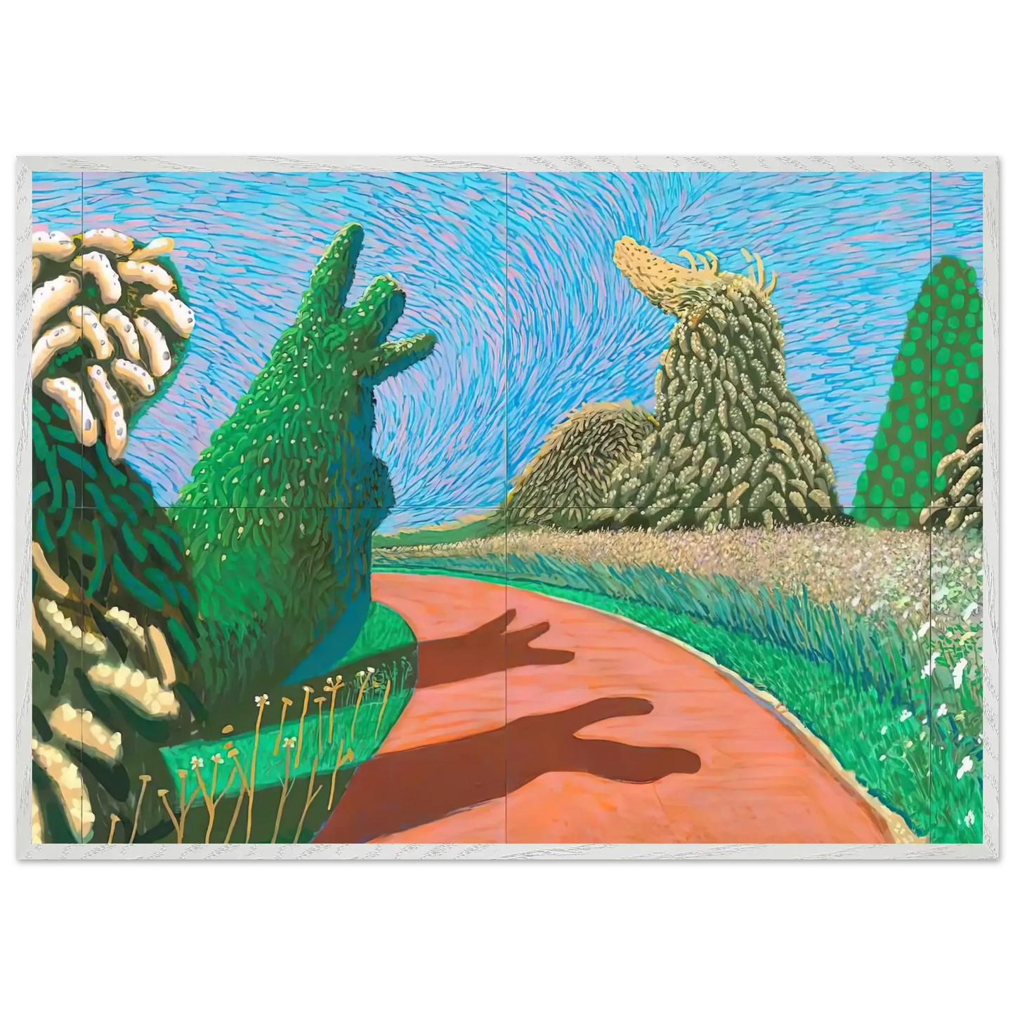 David Hockney - David Hockney Wall art - 27x35 cm / 11x14 Inches - Premium Wooden Framed Poster With Fine Art Paper - White frame