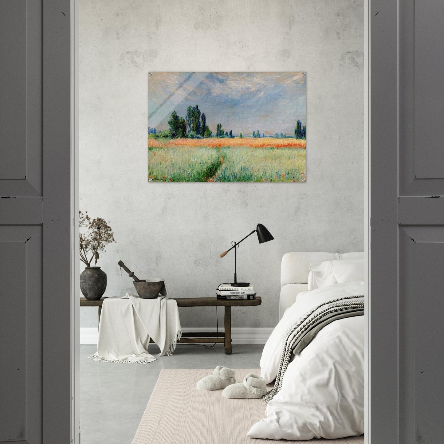The Wheat Field - claude monet Acrylic Print - 70x100 cm / 28x40″ inches | claude monet Wall Art | claude monet Prints
