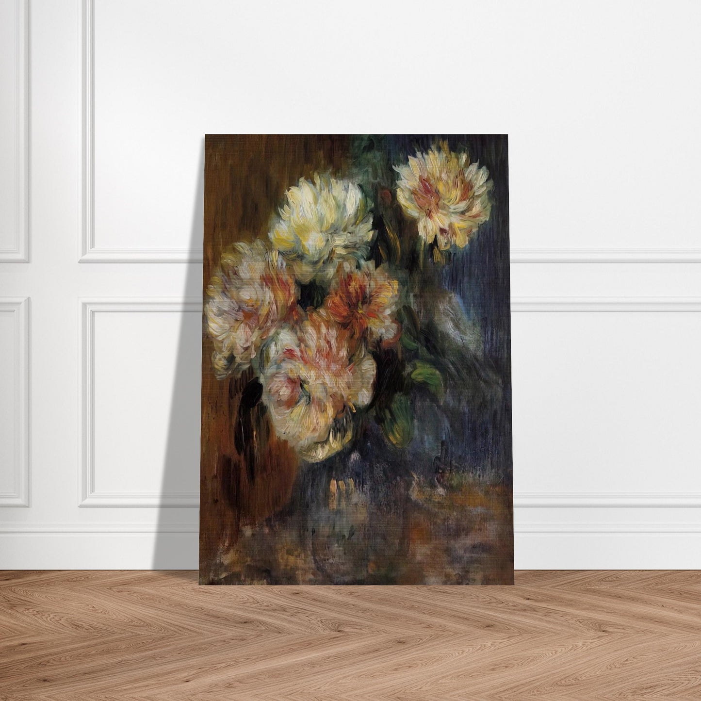 Vase of Peonies - Pierre-Auguste Renoir Brushed Aluminum Print - 70x100 cm / 28x40 inches | Pierre-Auguste Renoir Aluminum Print | Pierre-Auguste Renoir Prints