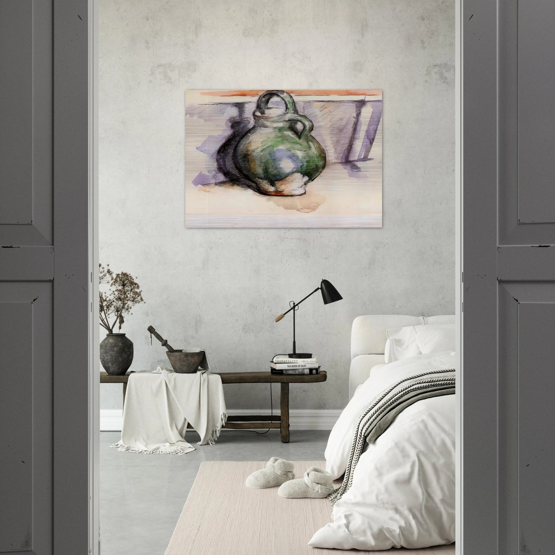 The Green Pitcher - Paul Cézanne Brushed Aluminum Print - 70x100 cm / 28x40 inches | Paul Cézanne Aluminum Print | Paul Cézanne Prints