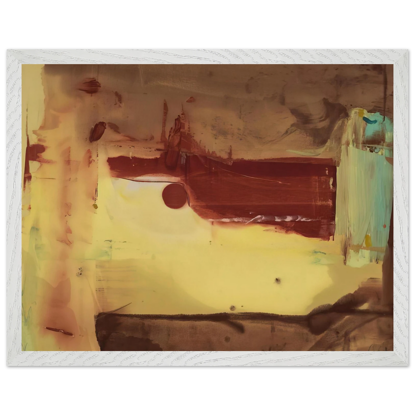 Helen Frankenthaler - Desert Pass - 1976 Wall art - 28x43  cm / XL (11x17 inches) - Premium Wooden Framed Poster With Fine Art Paper-canvas - Black frame