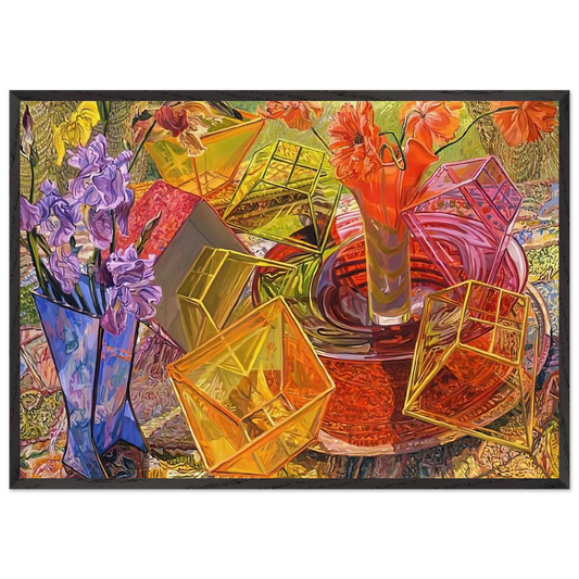 PLASTIC BOXES 2007 - Janet Fish 70x100 cm / 28x40 inches Framed Art Print – Black Wooden Frame